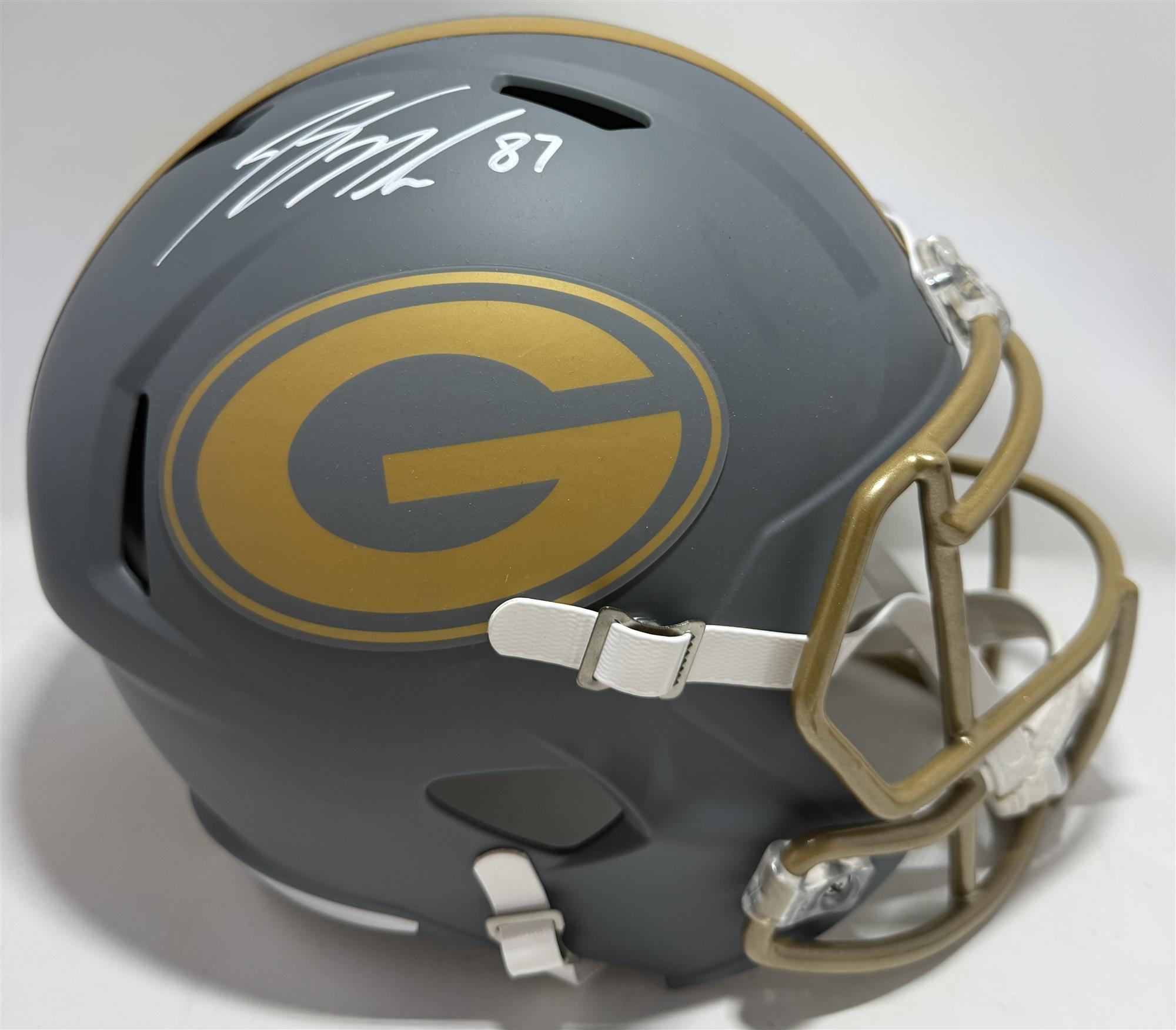 JORDY NELSON SIGNED FULL SIZE PACKERS SLATE REPLICA SPEED HELMET - JSA