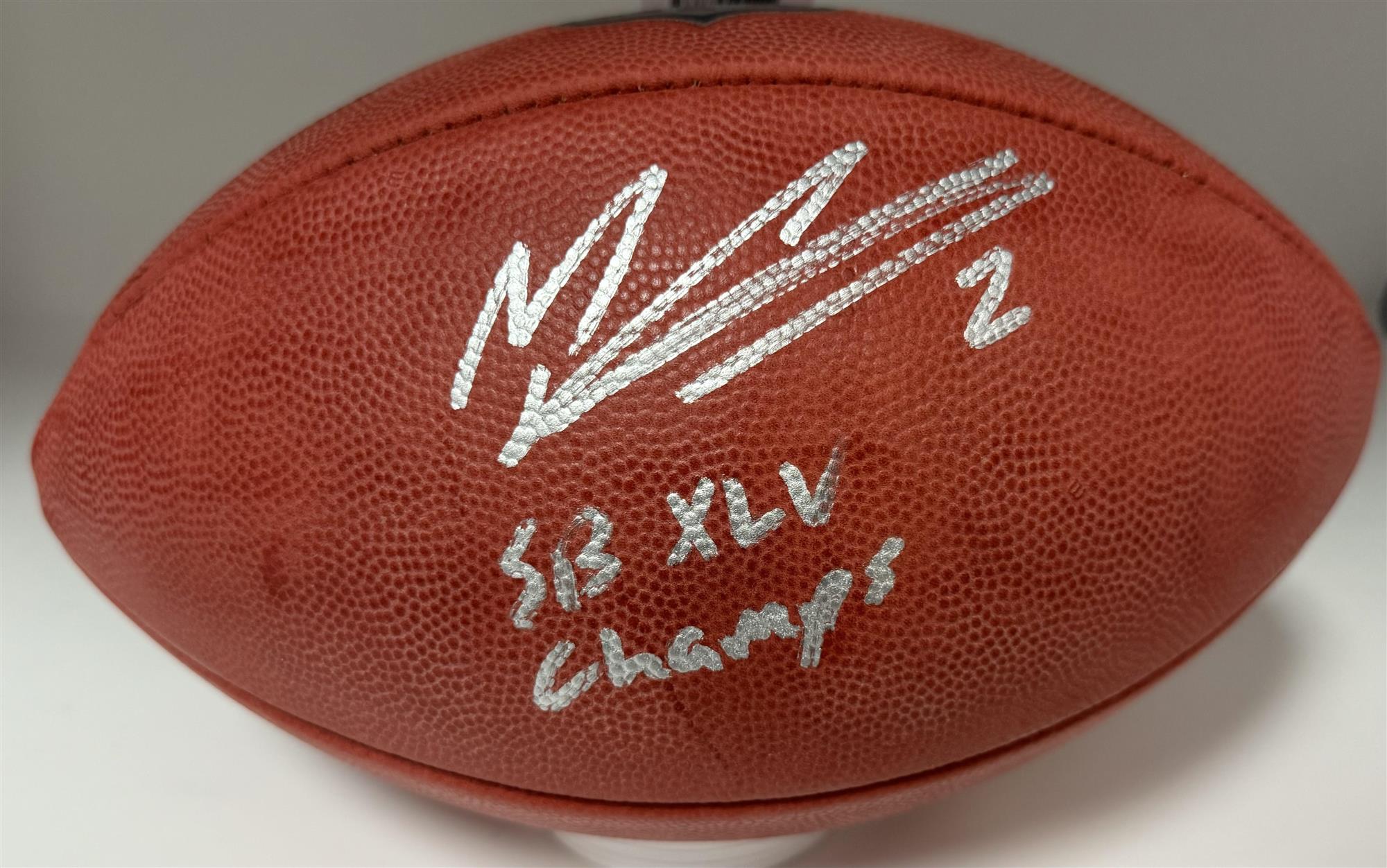 MASON CROSBY SIGNED WILSON AUTHENTIC DUKE FOOTBALL W/ XLV CHAMPS - PACKERS - JSA