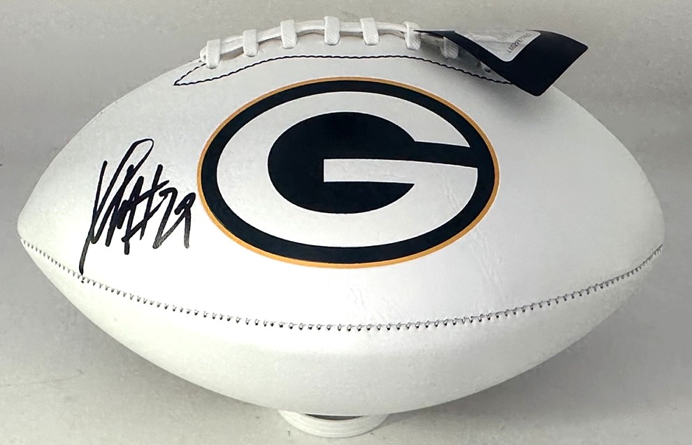 XAVIER McKINNEY SIGNED WILSON WHITE PANEL PACKERS LOGO FOOTBALL - JSA