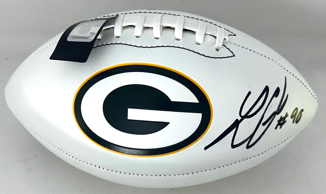 LUKAS VAN NESS SIGNED WILSON WHITE PANEL PACKERS LOGO FOOTBALL - JSA