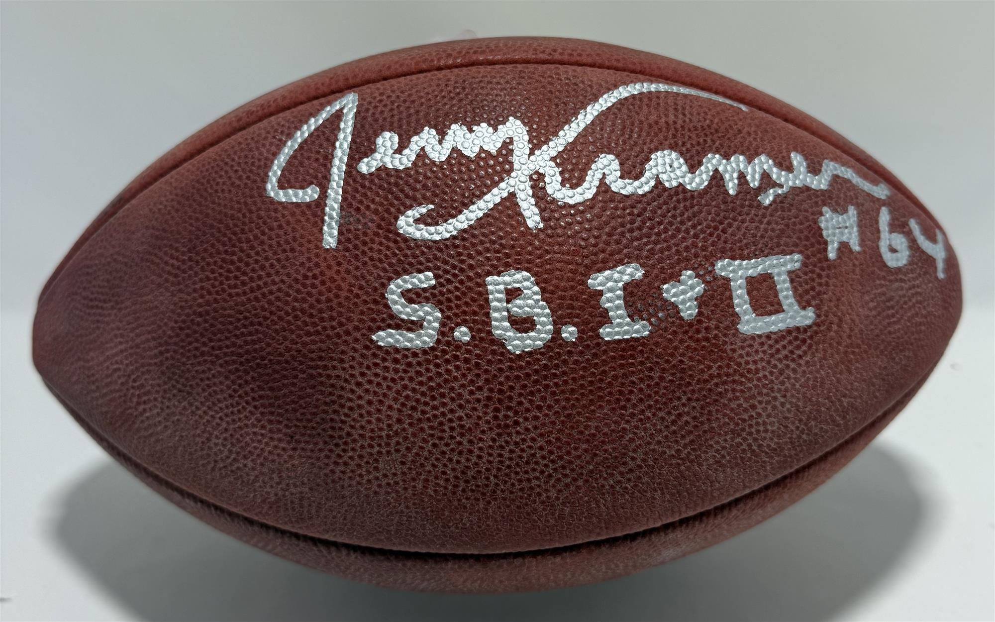 JERRY KRAMER SIGNED WILSON AUTHENTIC SB I LOGO FOOTBALL W/ "SB I + II" - GREEN BAY PACKERS - JSA