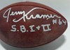 JERRY KRAMER SIGNED WILSON AUTHENTIC SB I LOGO FOOTBALL W/ "SB I + II" - GREEN BAY PACKERS - JSA