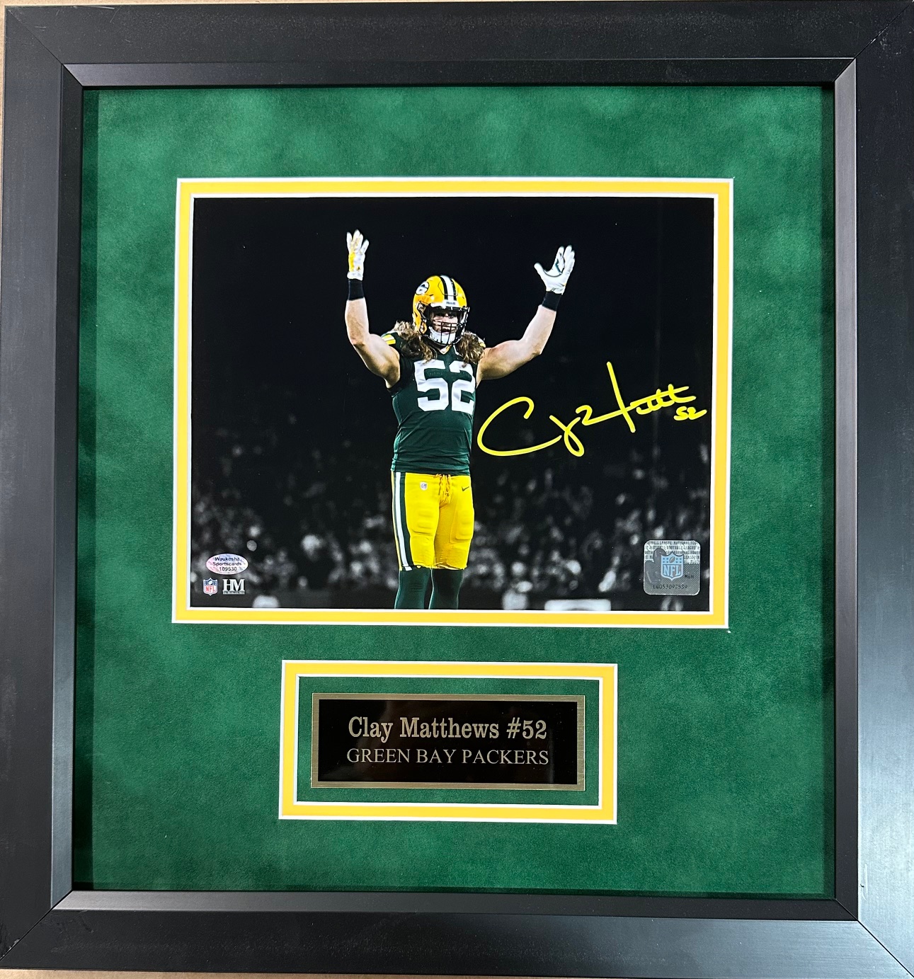 CLAY MATTHEWS FRAMED SIGNED PACKERS 8X10 PHOTO #3