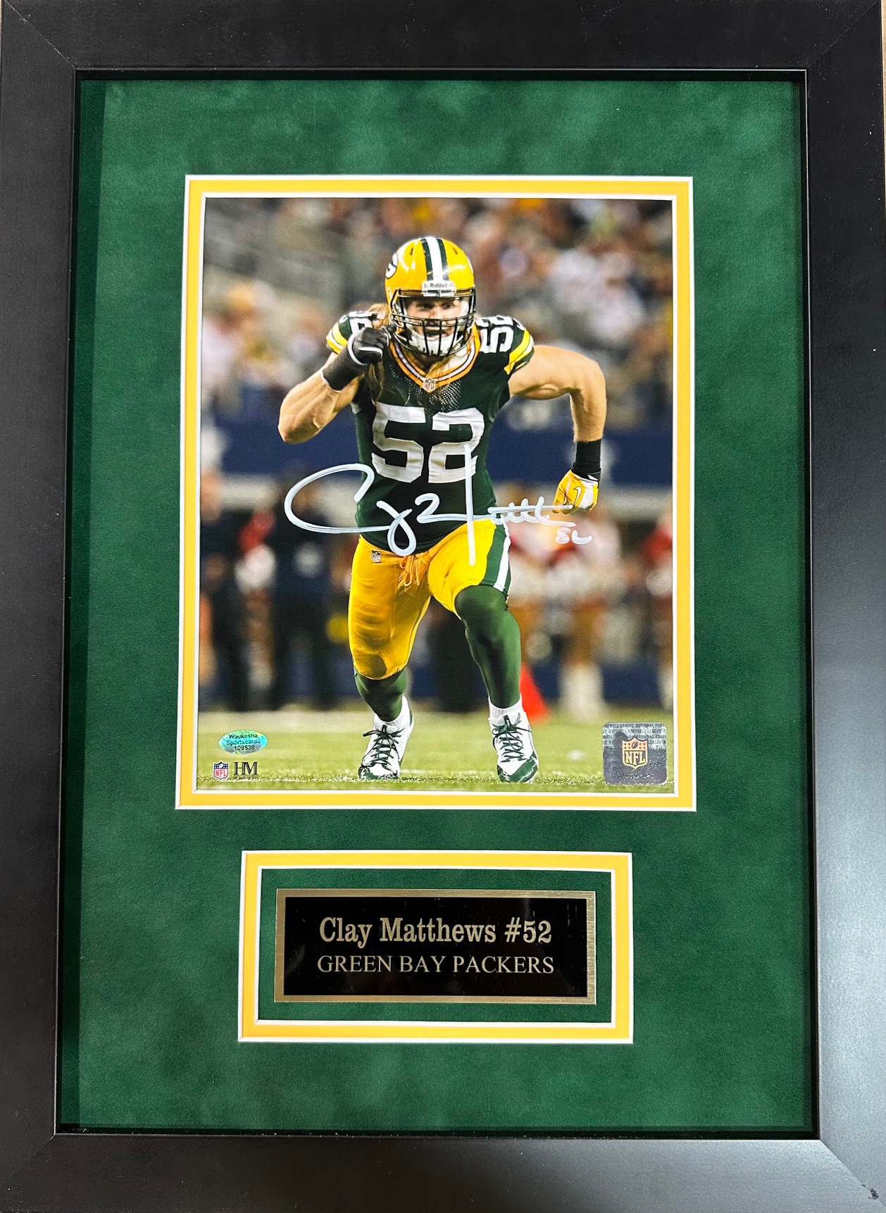 CLAY MATTHEWS FRAMED SIGNED PACKERS 8X10 PHOTO #6