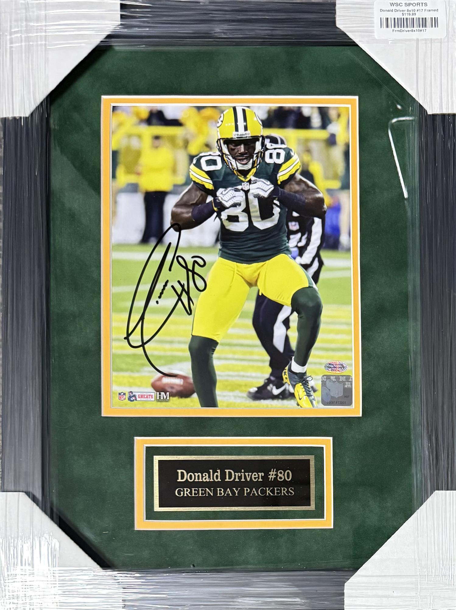 DONALD DRIVER FRAMED SIGNED PACKERS 8X10 PHOTO #17