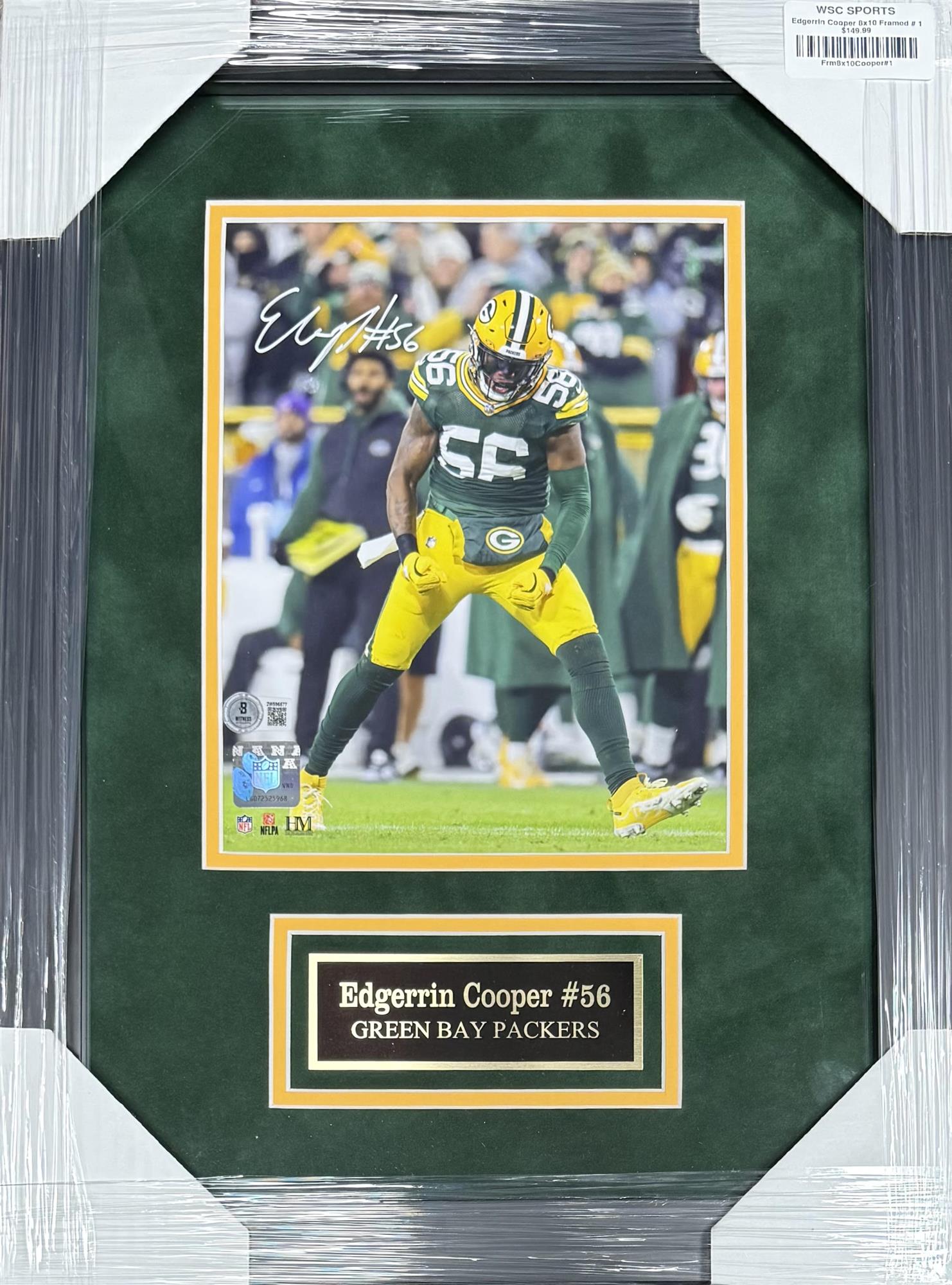 EDGERRIN COOPER FRAMED SIGNED PACKERS 8X10 PHOTO #1