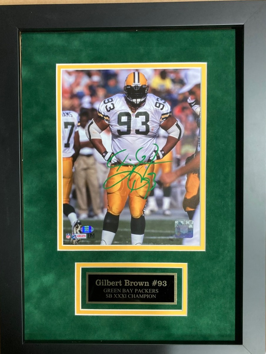 GILBERT BROWN FRAMED SIGNED 8X10 PHOTO #1