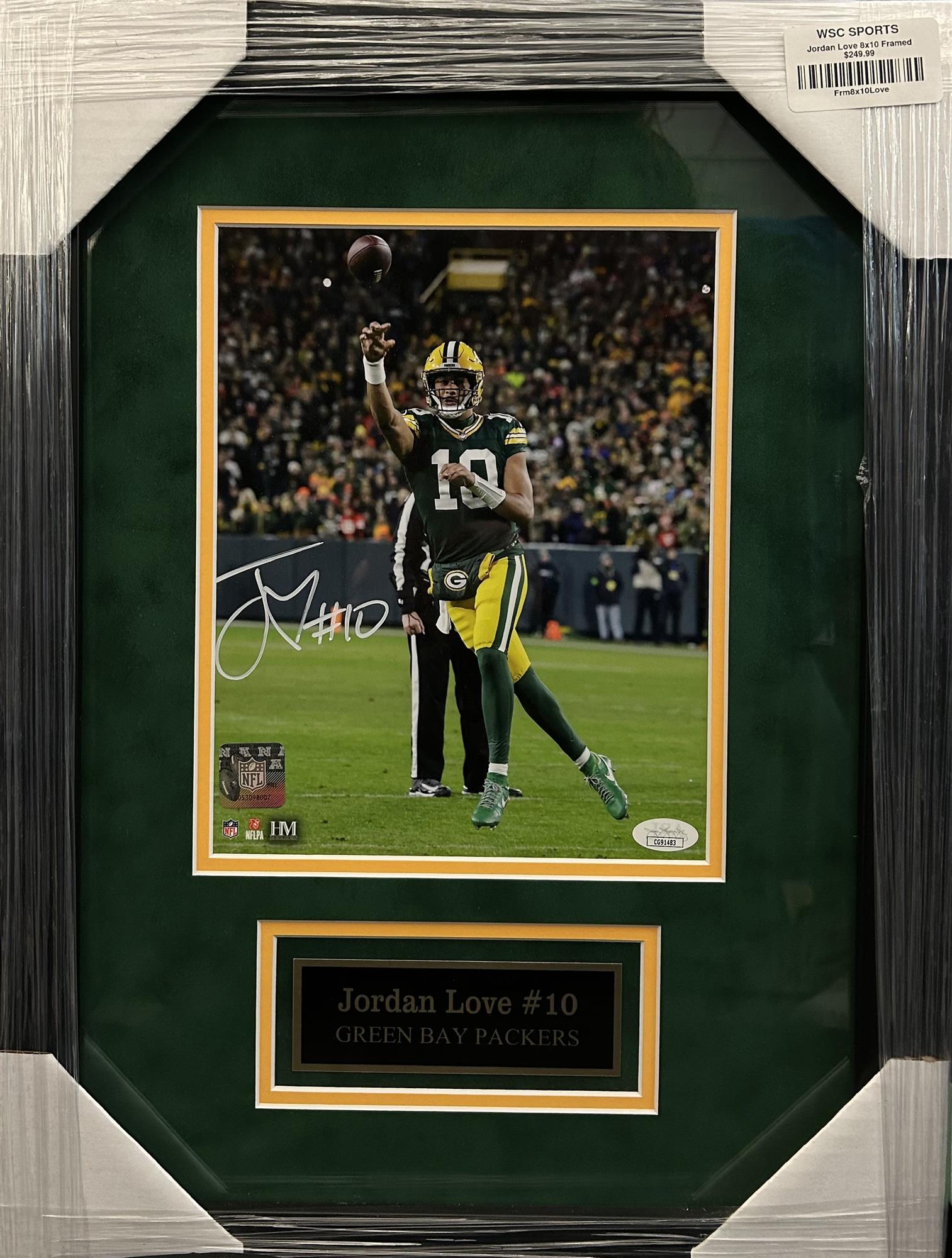 JORDAN LOVE FRAMED SIGNED PACKERS 8X10 FRAMED PHOTO