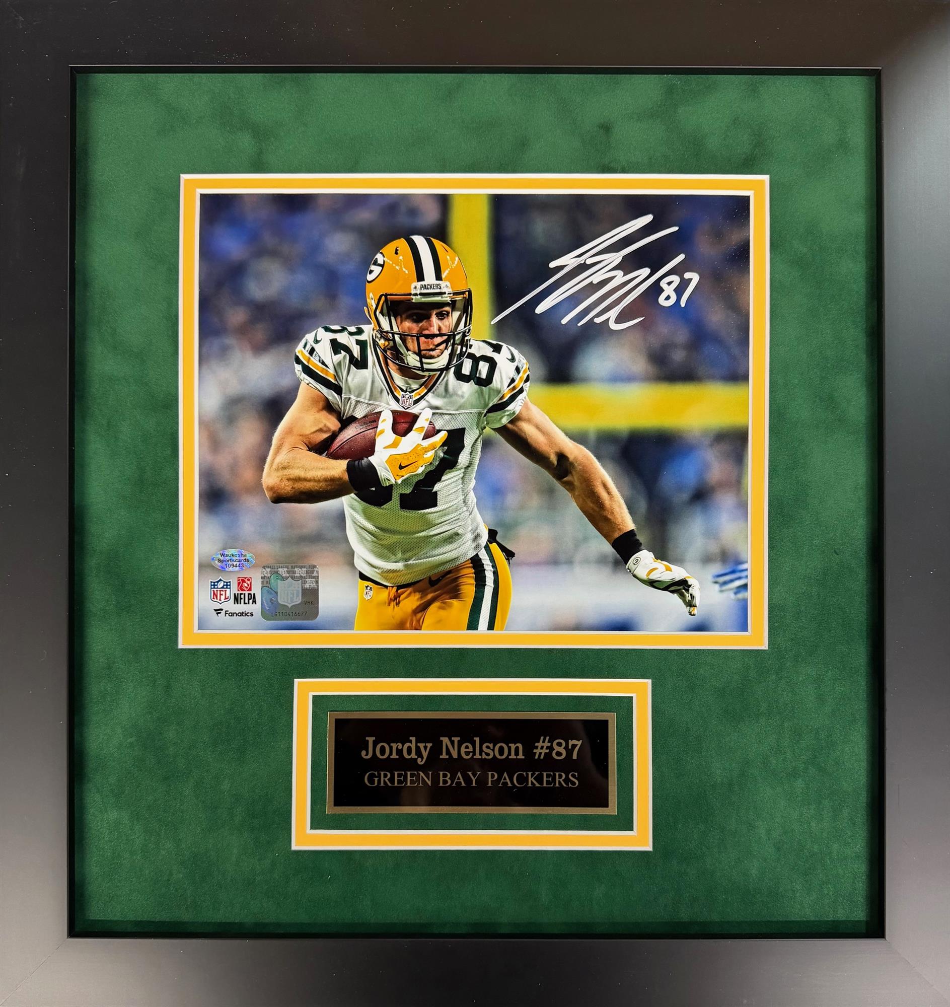 JORDY NELSON FRAMED SIGNED 8X10 PACKERS PHOTO #7