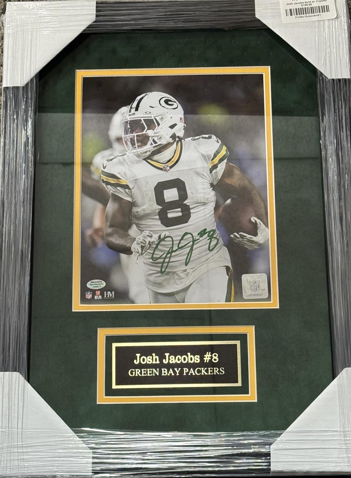 JOSH JACOBS FRAMED SIGNED 8X10 PHOTO #1
