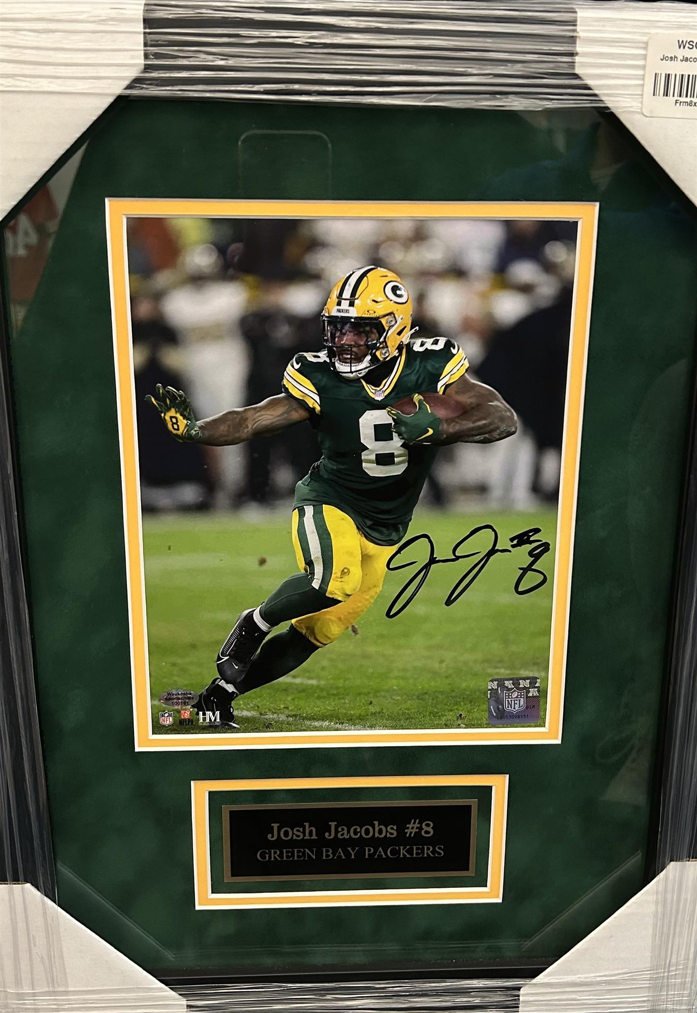 JOSH JACOBS FRAMED SIGNED 8X10 PHOTO #3