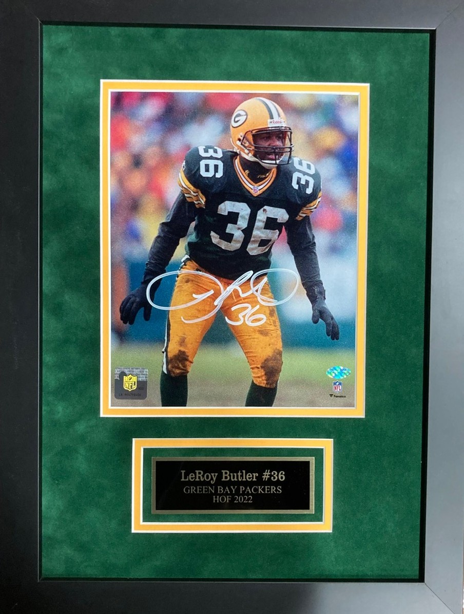 LEROY BUTLER FRAMED SIGNED 8X10 PHOTO #7