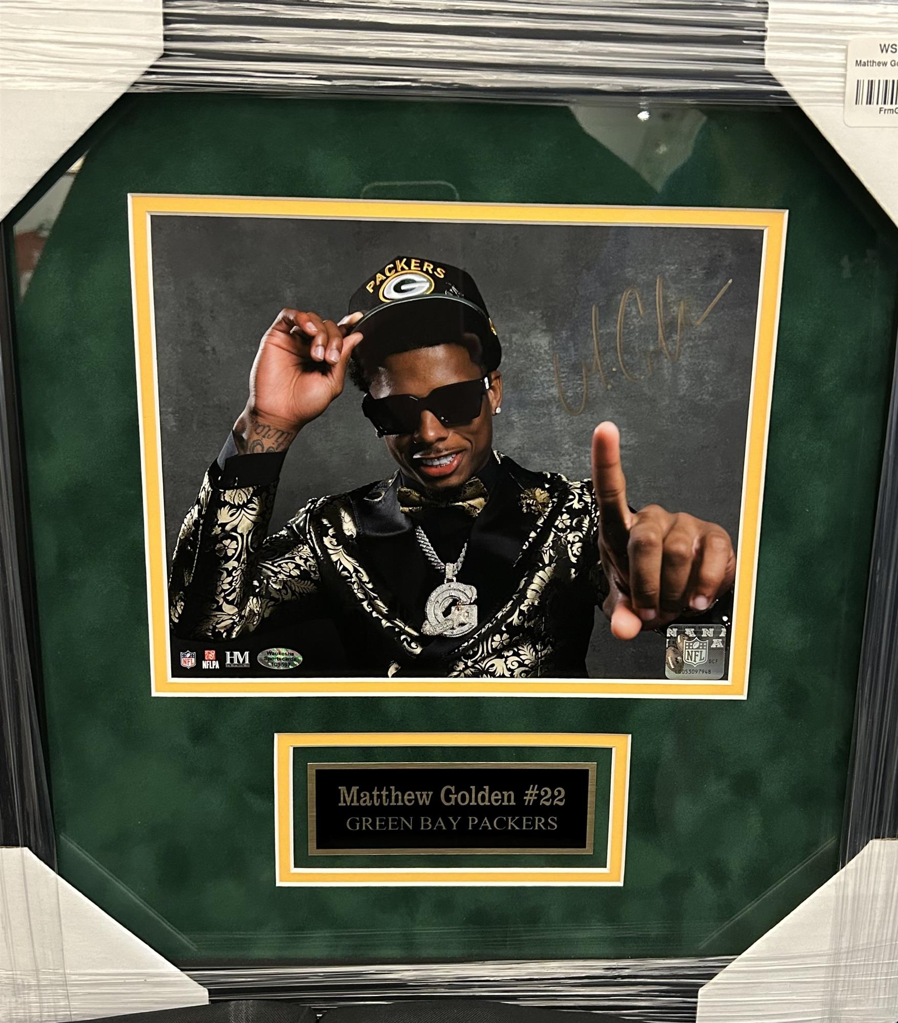 MATTHEW GOLDEN FRAMED SIGNED PACKERS 8X10 PHOTO #1