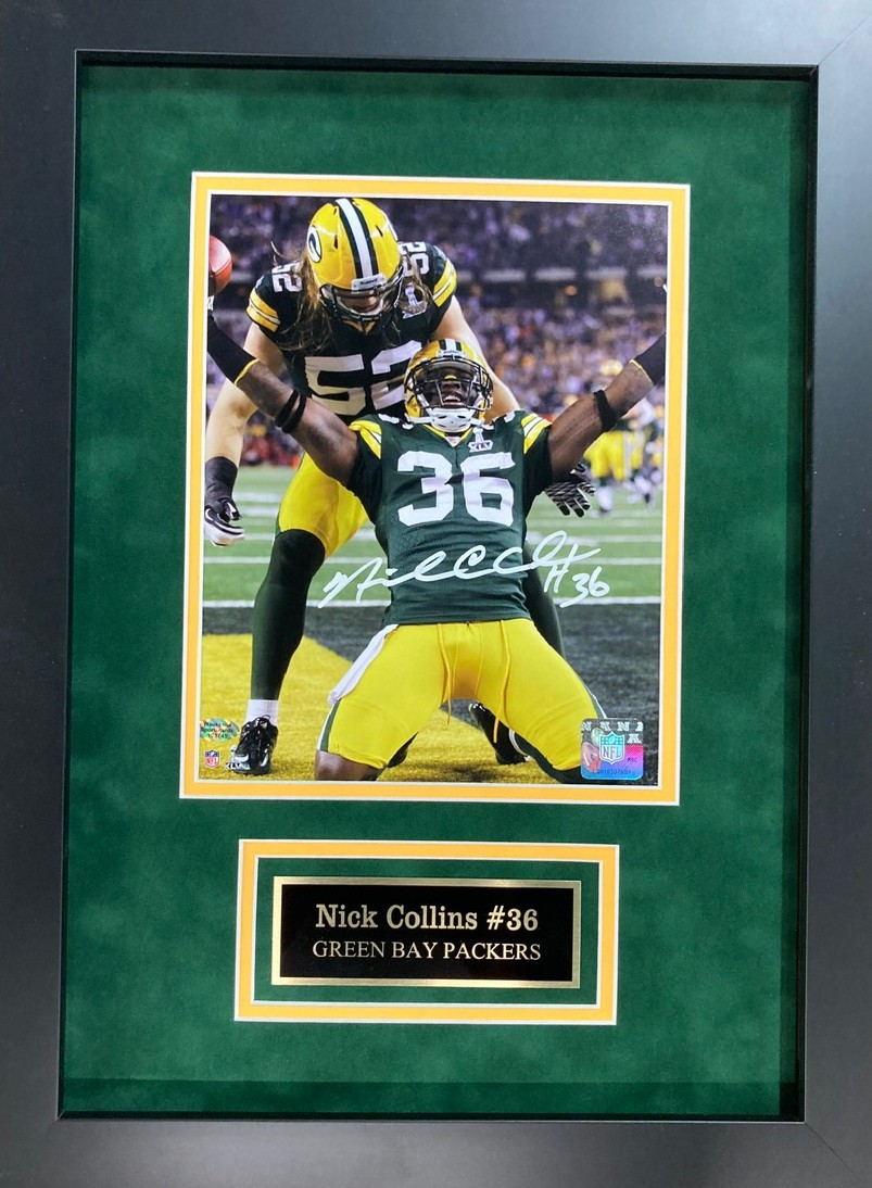 NICK COLLINS FRAMED SIGNED 8X10 PHOTO #8