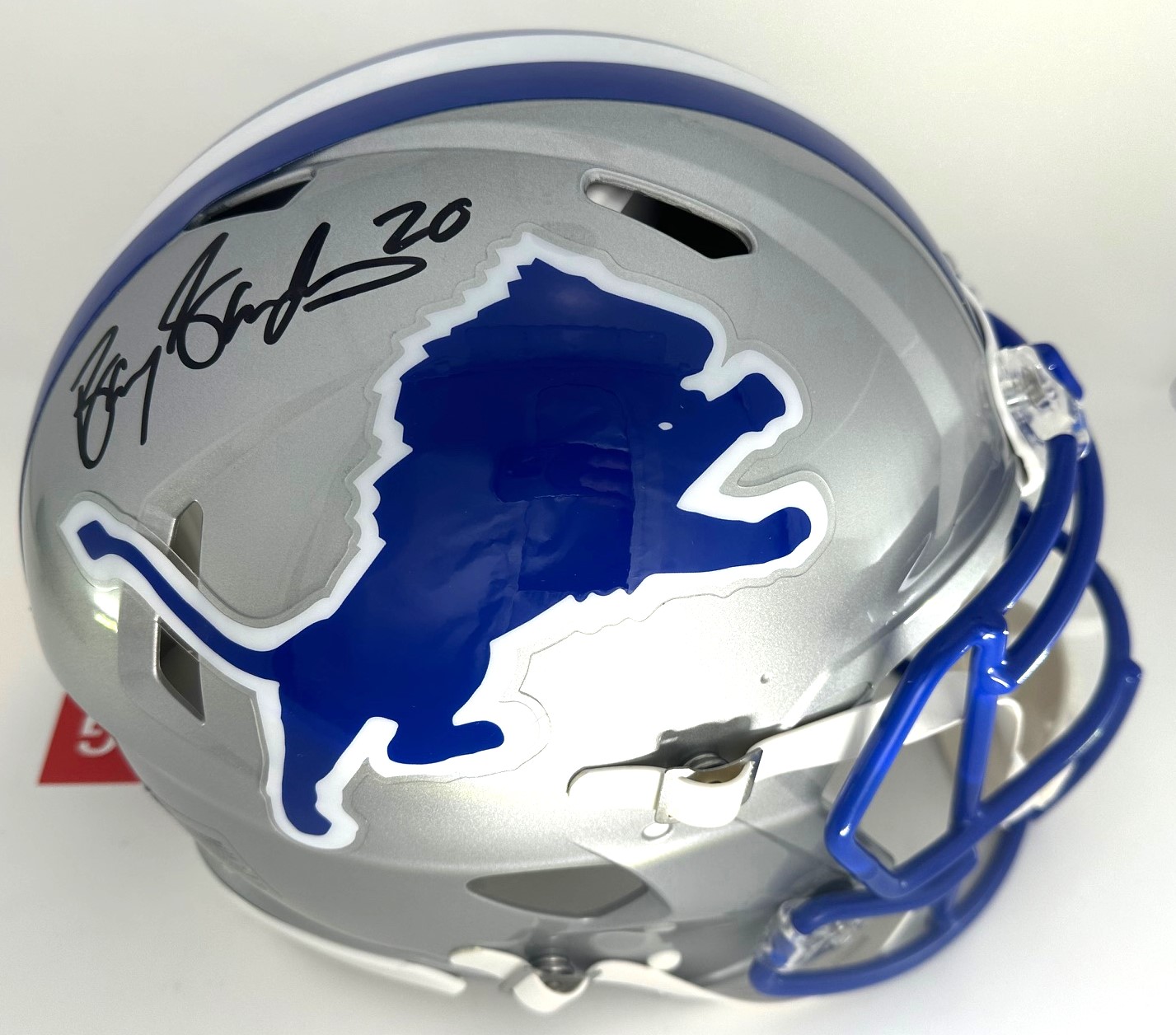 BARRY SANDERS SIGNED FULL SIZE LIONS AUTHENTIC HELMET - JSA