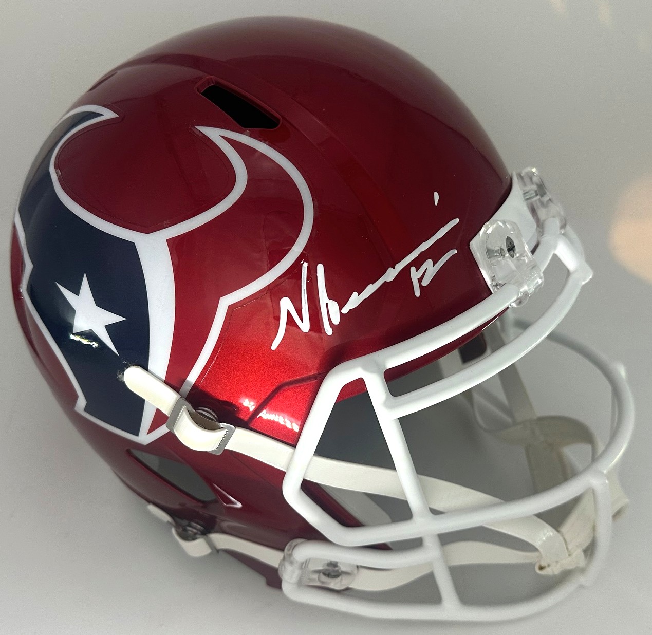 NICO COLLINS SIGNED FULL SIZE TEXANS FLAHS REPLICA SPEED HELMET - BAS