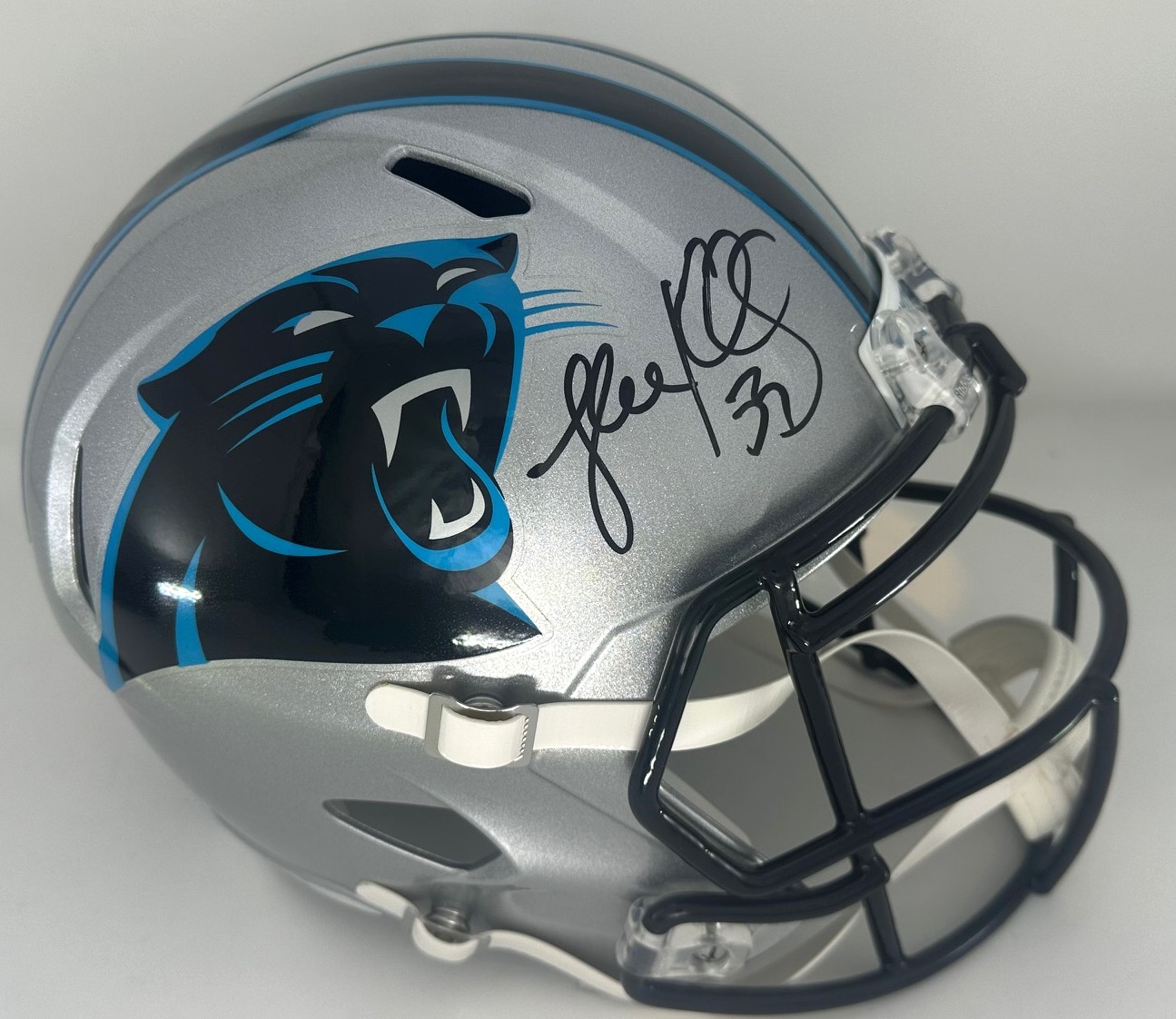LUKE KUECHLY SIGNED FULL SIZE PANTHERS REPLICA SPEED HELMET - BAS