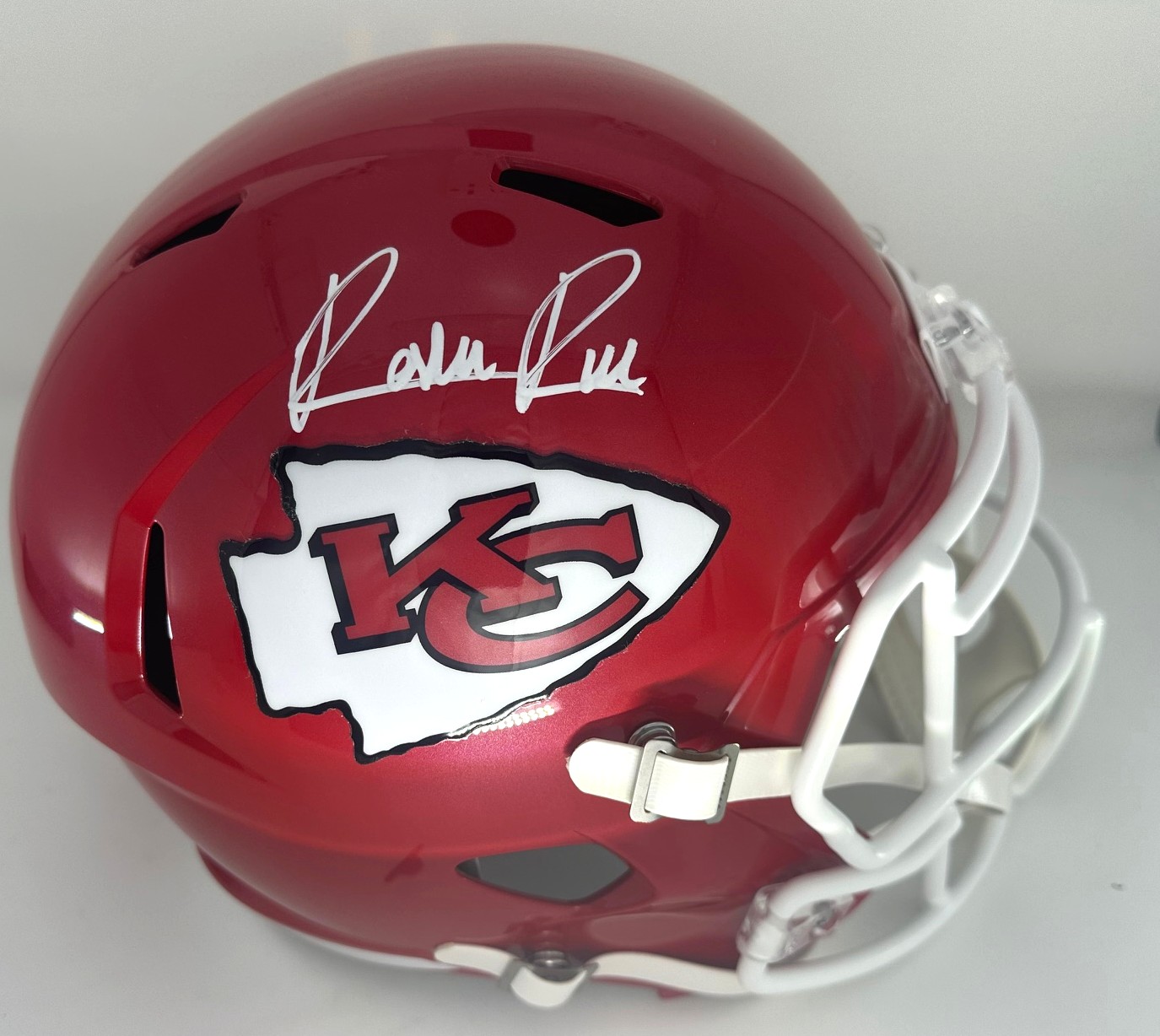 RASHEE RICE SIGNED FULL SIZE CHIEFS REPLICA SPEED HELMET - BAS