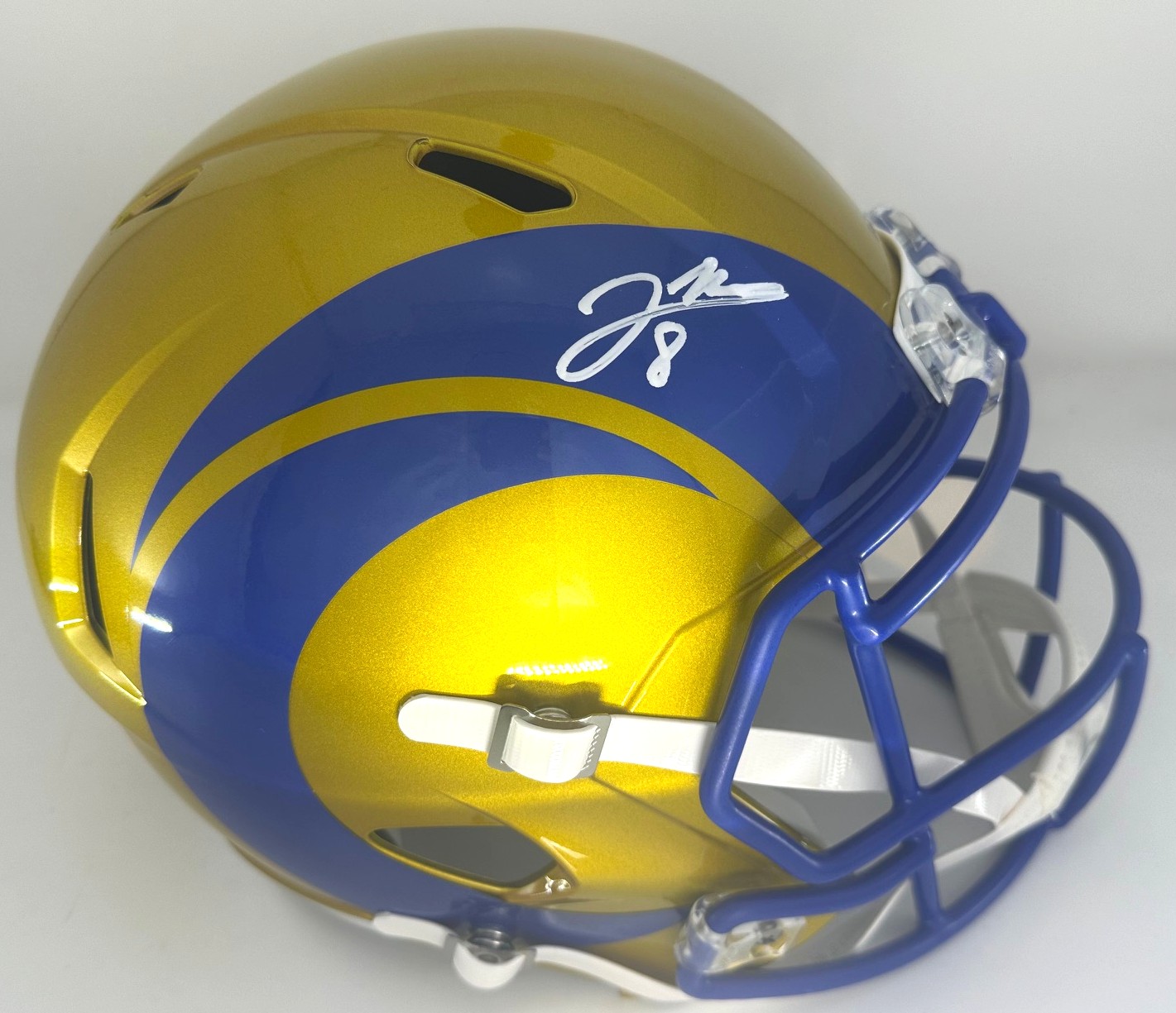 JARED VERSE SIGNED FULL SIZE LA RAMS FLASH REPLICA SPEED HELMET - BAS