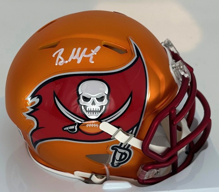 BAKER MAYFIELD SIGNED BUCCANEERS BLAZE SPEED MINI HELMET - BAS