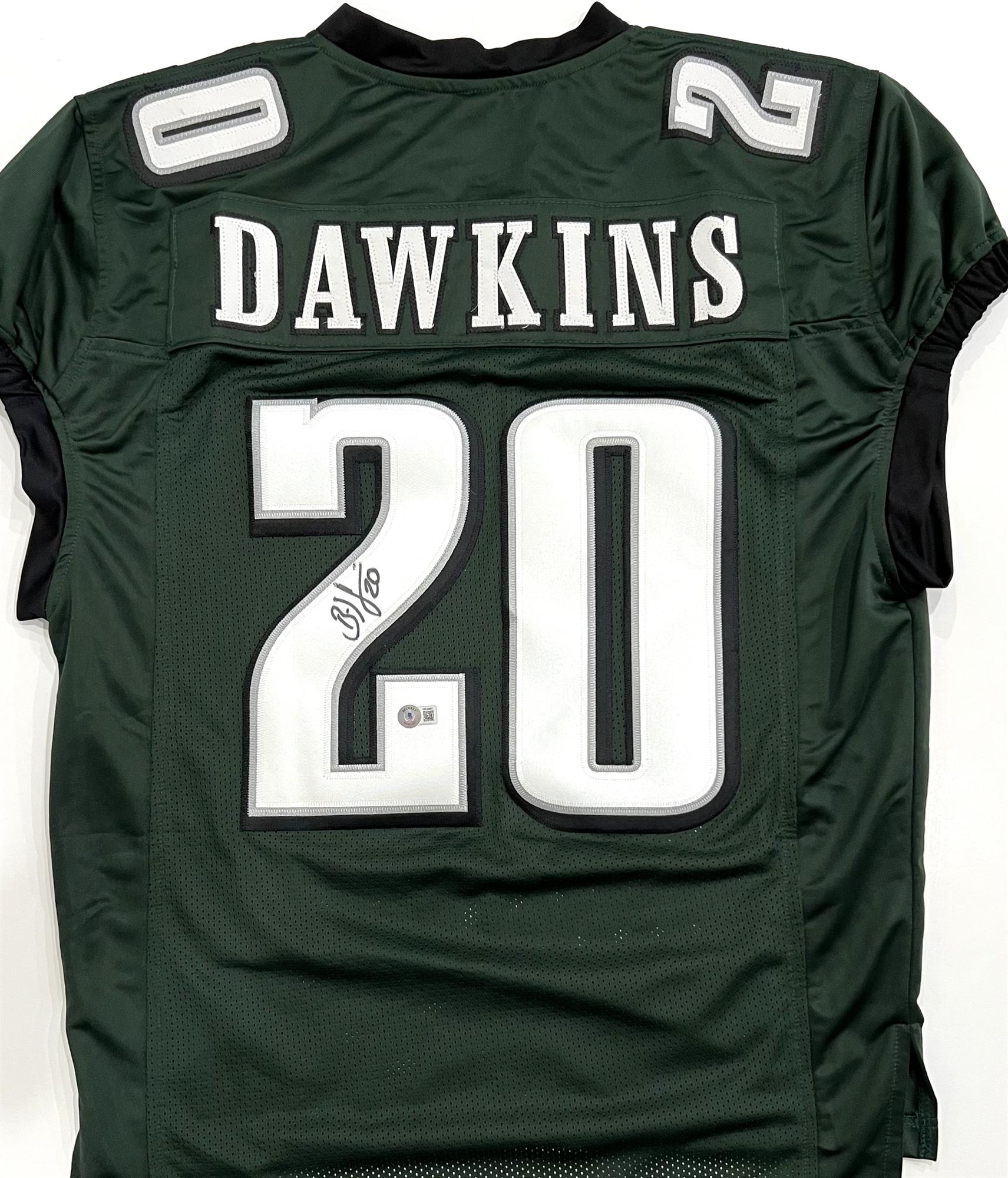 BRIAN DAWKINS SIGNED CUSTOM REPLICA EAGLES JERSEY - BAS BRIAN DAWKINS SIGNED CUSTOM REPLICA EAGLES JERSEY - BAS