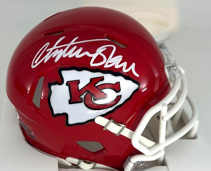 CHIEFS CHRISTIAN OKOYE SIGNED RIDDELL MINI HELMET - JSA