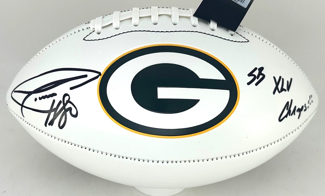 DONALD DRIVER SIGNED WHITE PANEL PACKERS LOGO FOOTBALL W/ XLV CHAMP - JSA