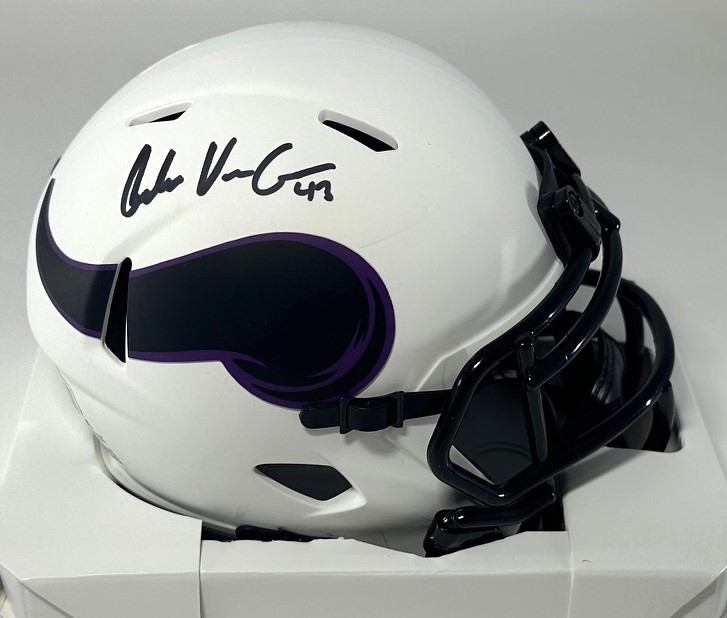 ANDREW VAN GINKEL SIGNED RIDDELL VIKINGS LUNAR SPEED MINI HELMET - BAS