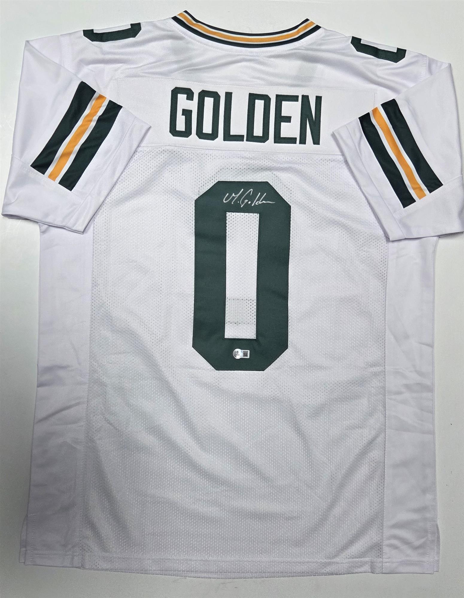 MATTHEW GOLDEN SIGNED CUSTOM REPLICA PACKERS WHITE JERSEY - BAS