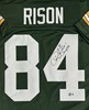 ANDRE RISON SIGNED CUSTOM GREEN PACKERS JERSEY W/ SB XXXI CHAMPS - BAS
