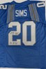 BILLY SIMS SIGNED CUSTOM REPLICA DETROIT LIONS BLUE JERSEY -  BAS