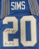 BILLY SIMS SIGNED CUSTOM REPLICA DETROIT LIONS BLUE JERSEY -  BAS