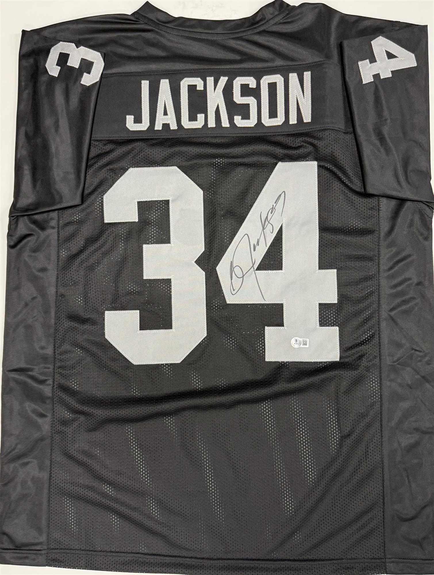 BO JACKSON SIGNED CUSTOM REPLICA RAIDERS JERSEY - BAS