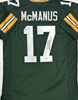 BRANDON MCMANUS SIGNED REPLICA GREEN JERSEY - GREEN BAY PACKERS - BAS
