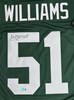 BRIAN WILLIAMS SIGNED CUSTOM REPLICA PACKERS GREEN JERSEY - GREEN BAY PACKERS - JSA
