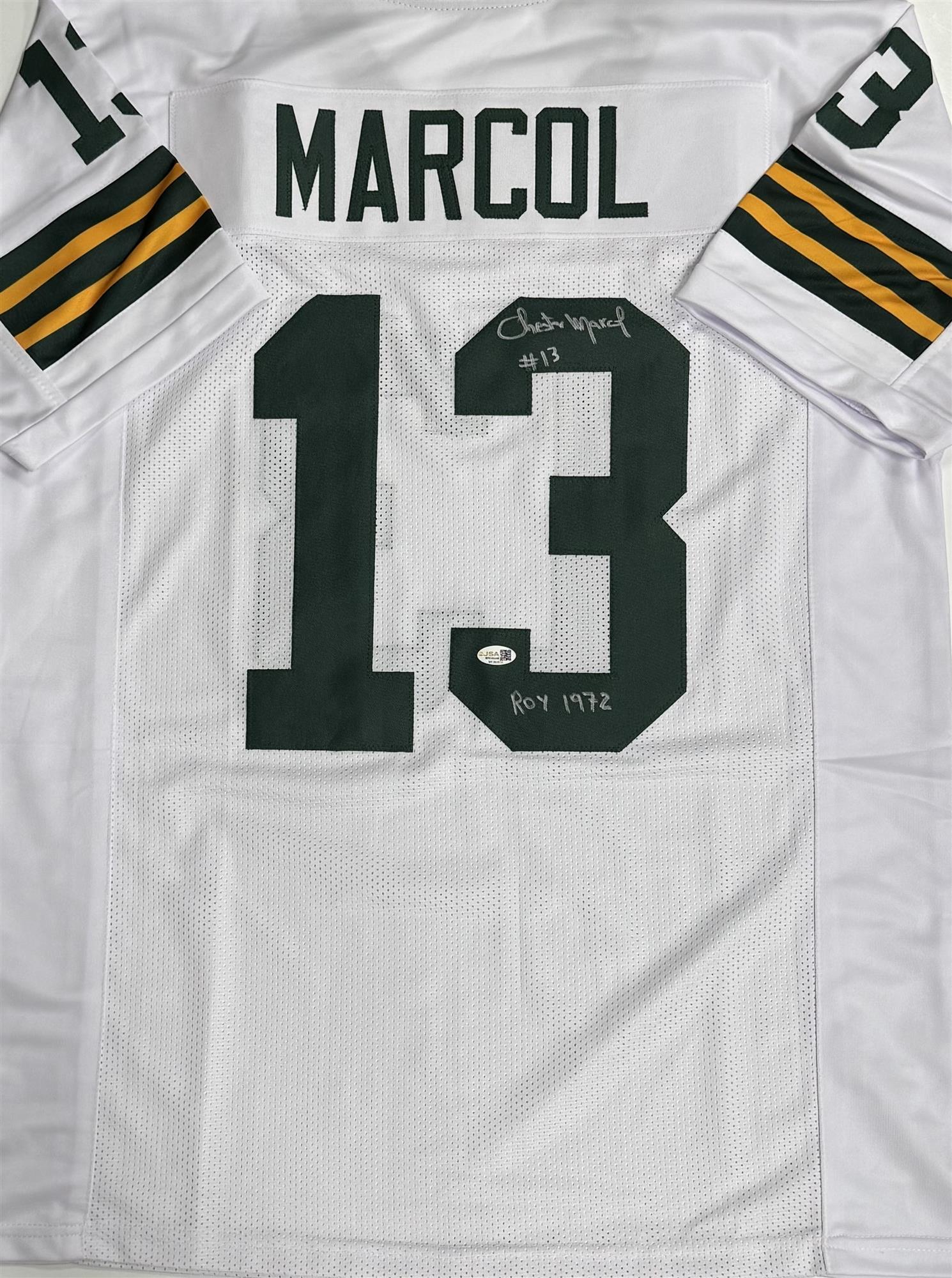 CHESTER MARCOL SIGNED CUSTOM REPLICA PACKERS WHITE JERSEY - GREEN BAY PACKERS - JSA