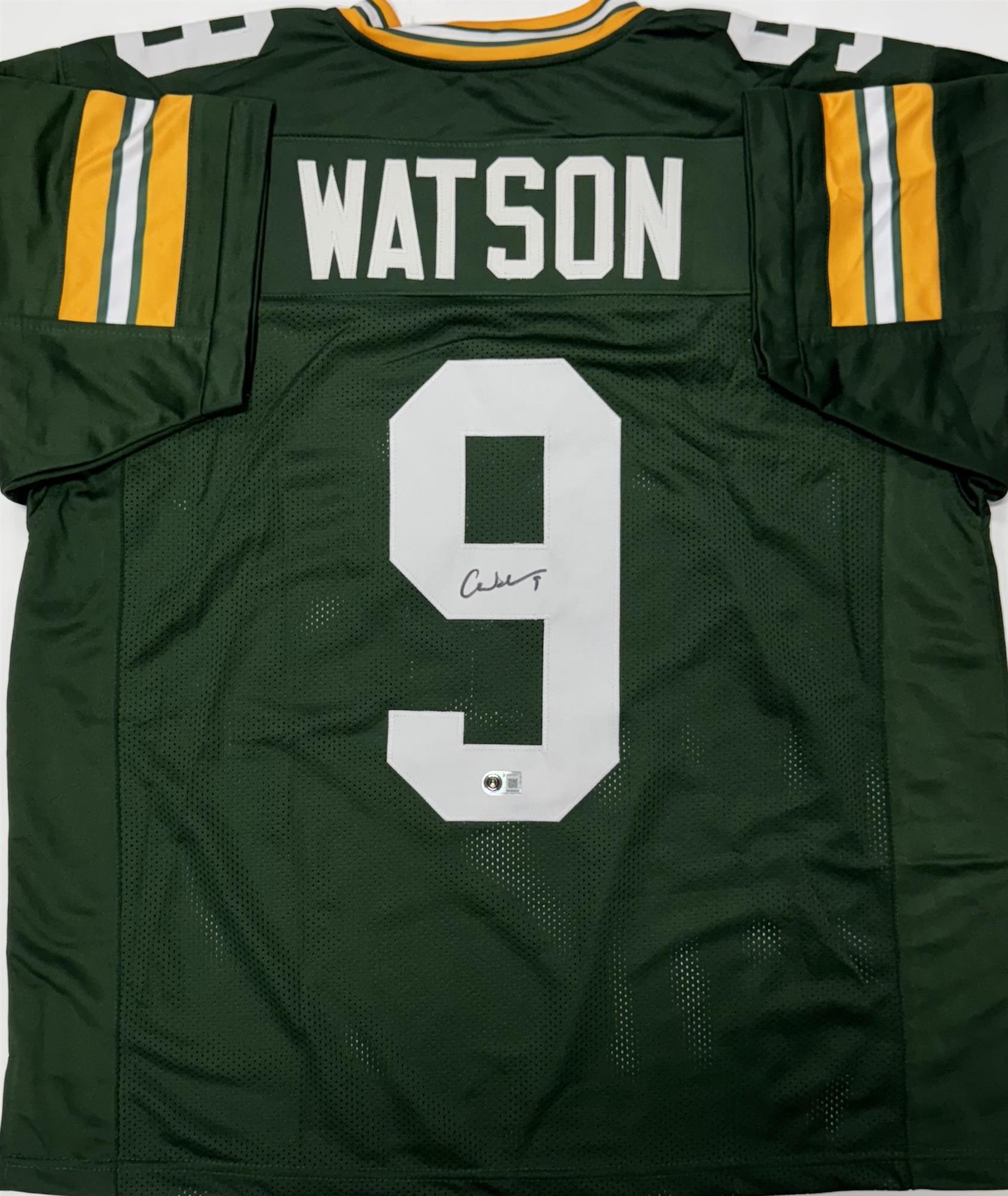 CHRISTIAN WATSON SIGNED CUSTOM REPLICA PACKERS GREEN JERSEY - BAS