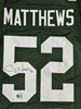 CLAY MATTHEWS SIGNED CUSTOM REPLICA PACKERS GREEN STAT JERSEY - BAS