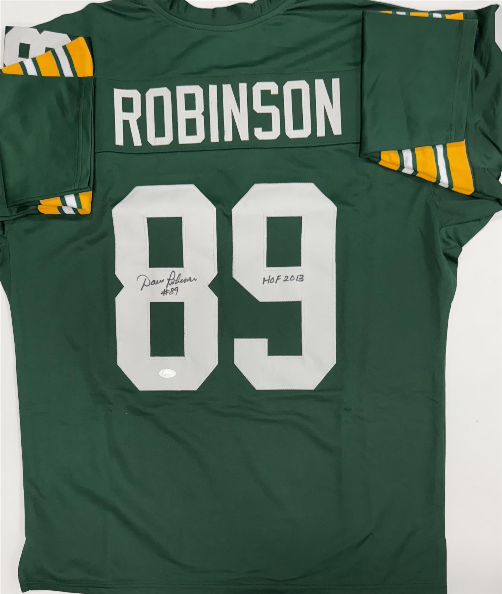 DAVE ROBINSON SIGNED CUSTOM REPLICA PACKERS GREEN JERSEY W/ HOF 2013 - JSA