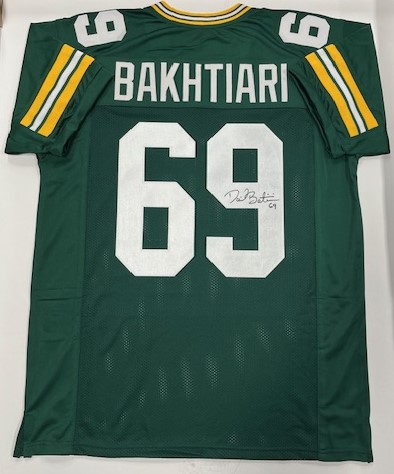 DAVID BAKHTIARI SIGNED CUSTOM REPLICA PACKERS GREEN JERSEY
