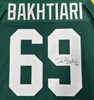 DAVID BAKHTIARI SIGNED CUSTOM REPLICA PACKERS GREEN JERSEY