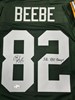 DON BEEBE SIGNED CUSTOM REPLICA PACKERS GREEN JERSEY - BAS