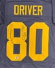 DONALD DRIVER SIGNED CUSTOM REPLICA PACKERS ACME NAVY JERSEY - BAS