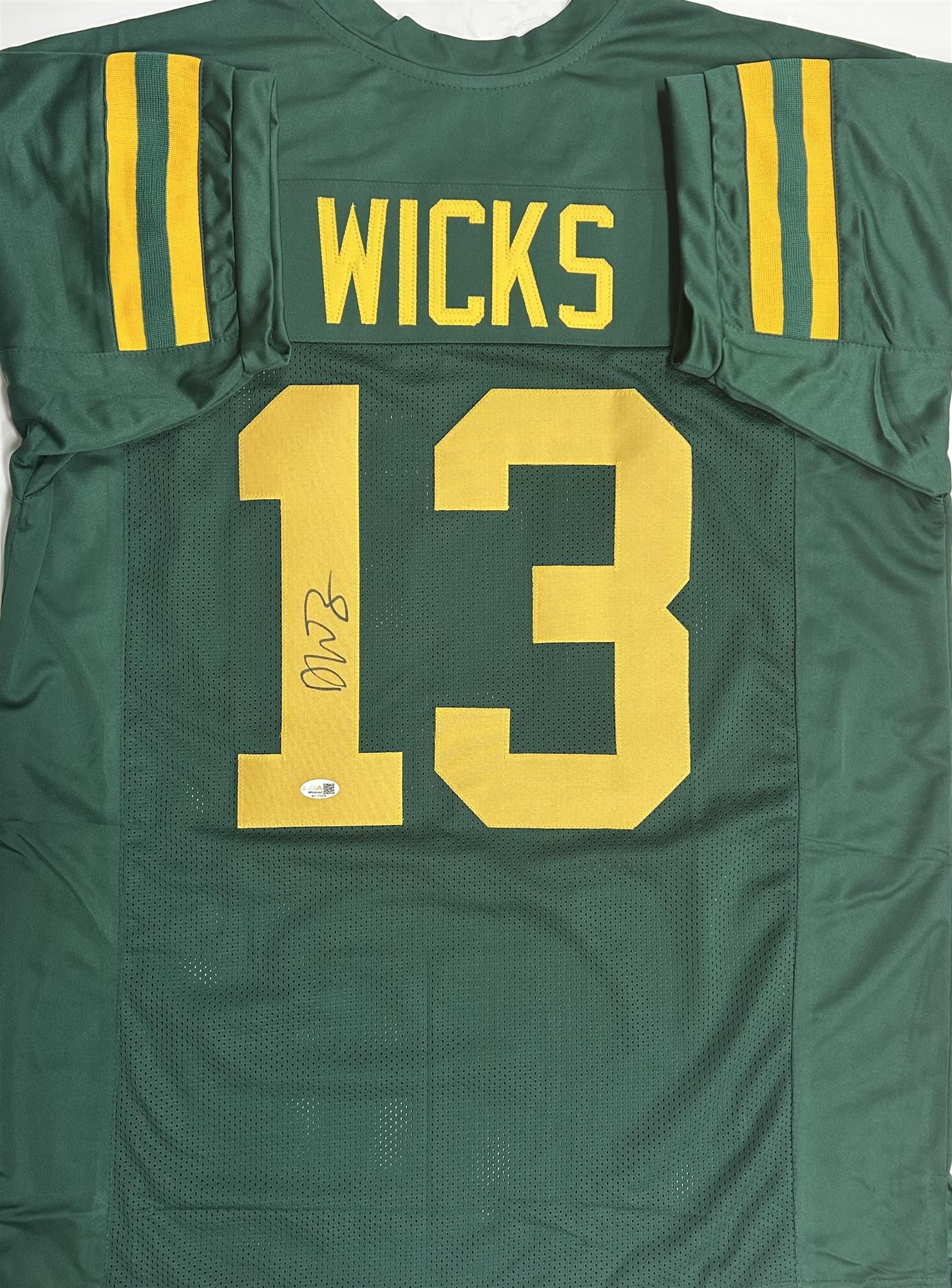 DONTAYVION WICKS SIGNED REPLICA RETRO JERSEY - GREEN BAY PACKERS - JSA
