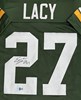 EDDIE LACY SIGNED CUSTOM REPLICA PACKERS GREEN JERSEY - BAS
