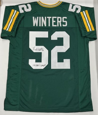 FRANK WINTERS SIGNED CUSTOM REPLICA PACKERS GREEN JERSEY