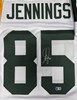 GREG JENNINGS SIGNED CUSTOM REPLICA PACKERS WHITE JERSEY - BAS