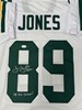 JAMES JONES SIGNED CUSTOM REPLICA PACKERS WHITE JERSEY W/ XLV CHAMPS - JSA