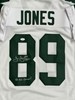 JAMES JONES SIGNED CUSTOM REPLICA PACKERS WHITE JERSEY W/ XLV CHAMPS - JSA