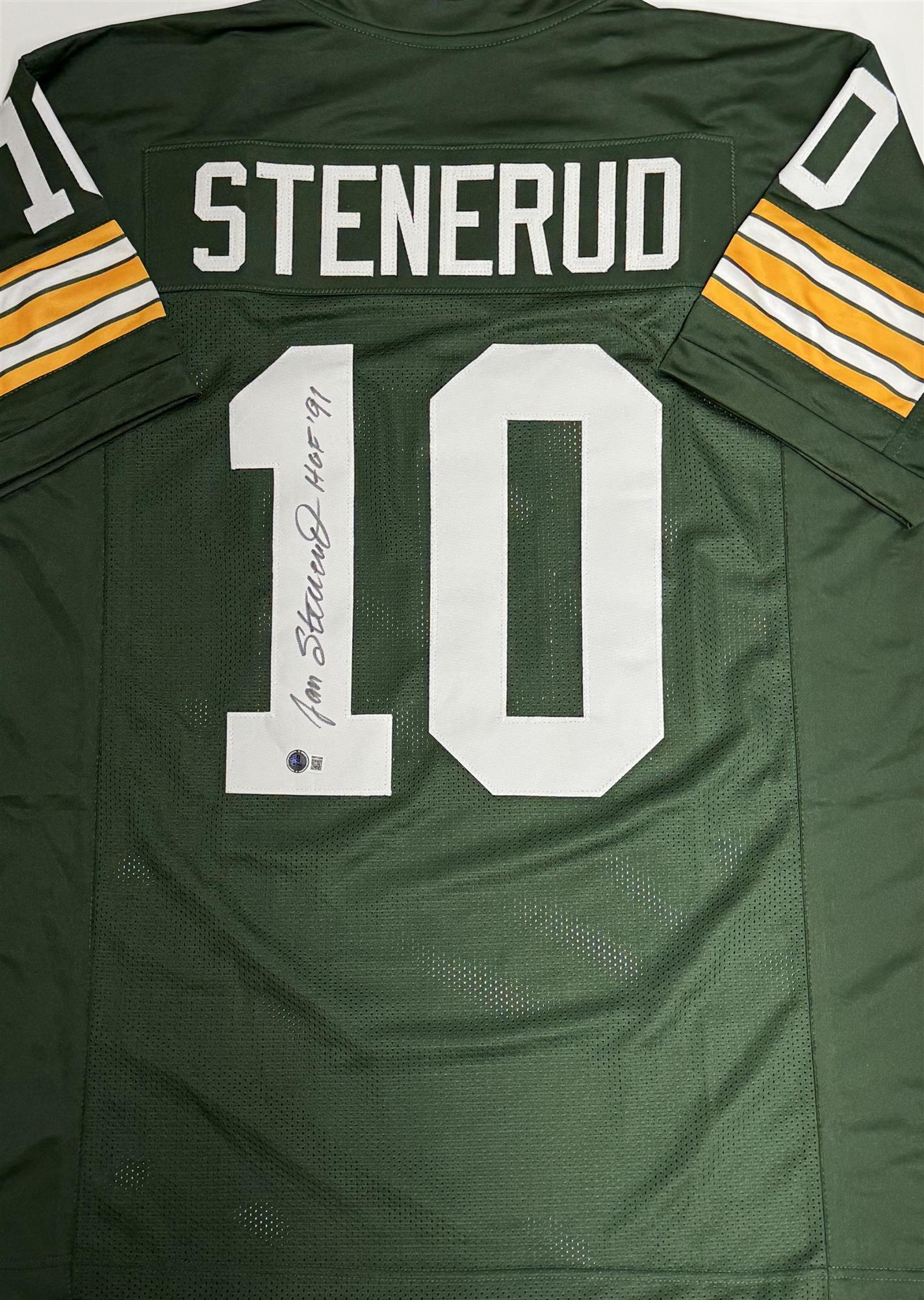 JAN STENERUD SIGNED GREEN REPLICA JERSEY W/ HOF - GREEN BAY PACKERS NFL